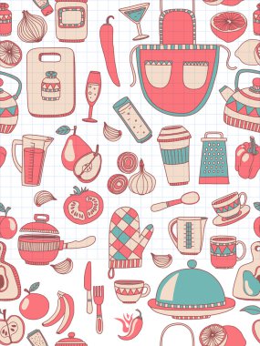 Doodle stil öğeleri pişirme