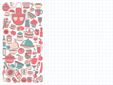 Doodle stil öğeleri pişirme