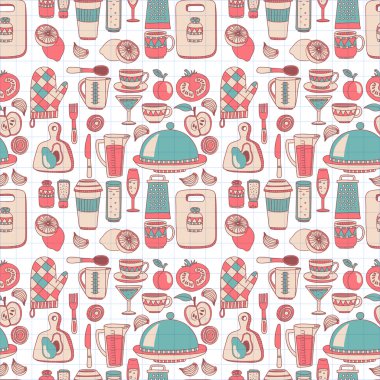Doodle stil öğeleri pişirme