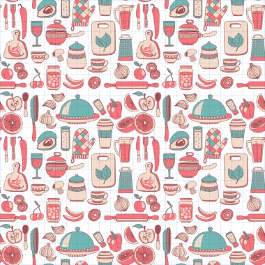 Doodle stil öğeleri pişirme