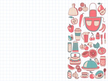 Doodle stil öğeleri pişirme