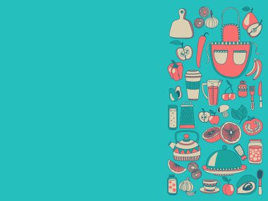 Doodle stil öğeleri pişirme