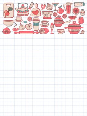 Doodle stil öğeleri pişirme