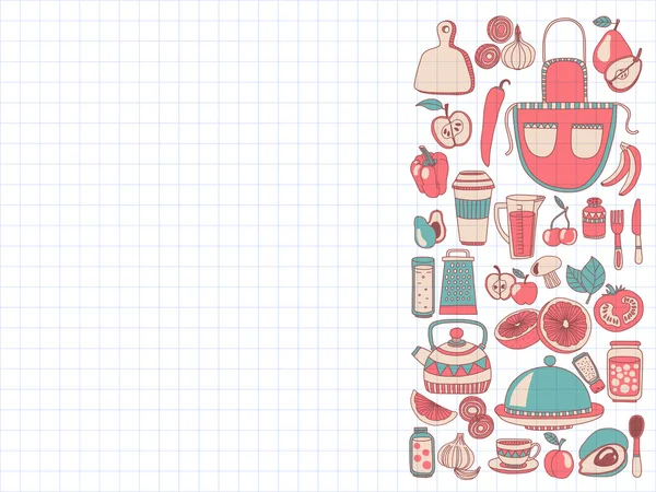 Doodle stil öğeleri pişirme