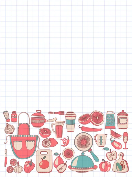 Doodle stil öğeleri pişirme