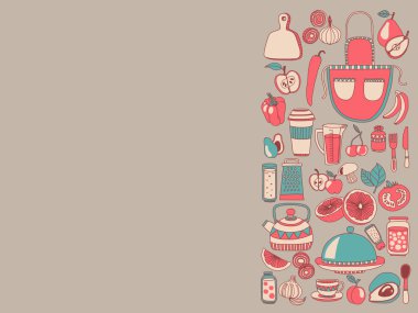 Mutfak öğeleri kümesini doodle