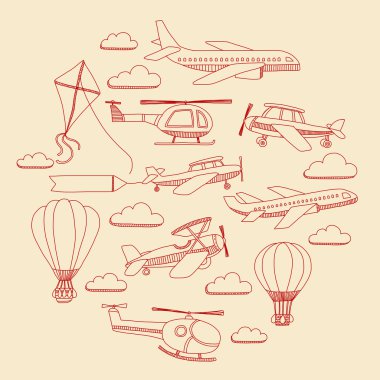 Fotoğraf seyahat için zaman dizi doodle