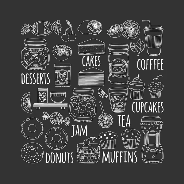 Obrazy pro cukrárny a kavárny — Stockový vektor