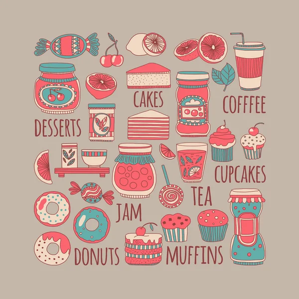 菓子やコーヒー ショップのイメージ — ストックベクタ