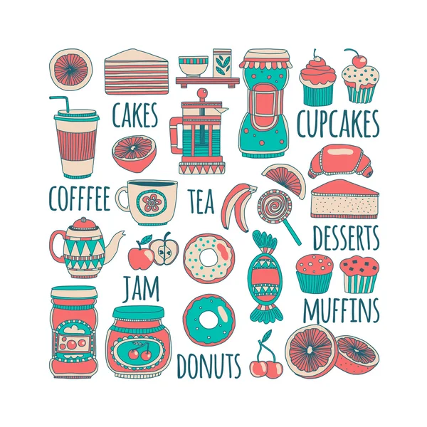 Images for confectionery or coffee shop — Stock Vector
