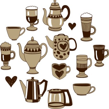 Büyük vektör ile kahve Icons set