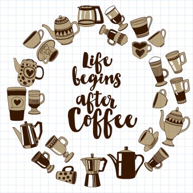 Büyük vektör ile kahve Icons set