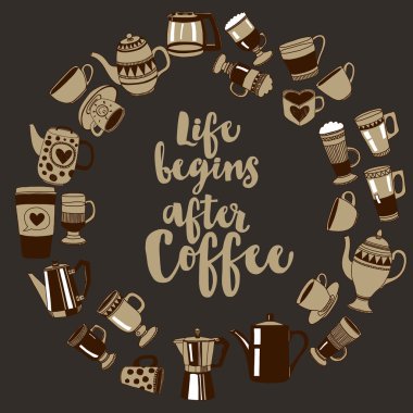 Büyük vektör ile kahve Icons set