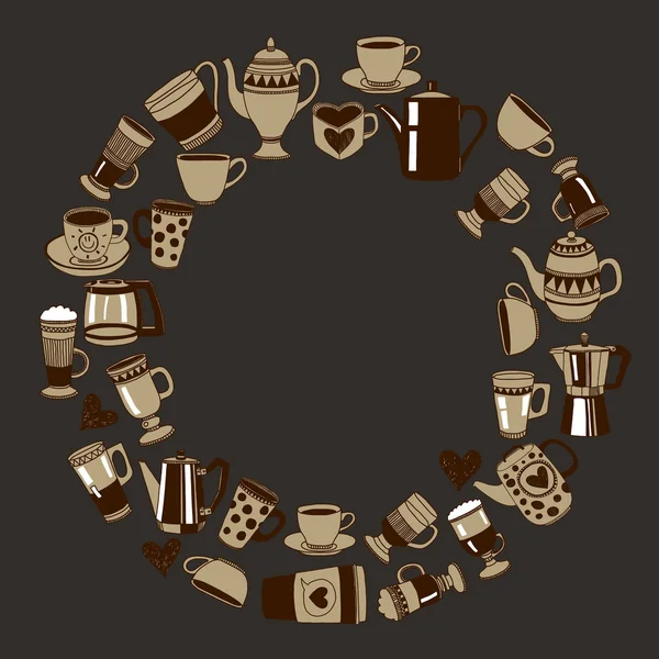 Großes Vektor-Set mit Kaffee-Symbolen — Stockvektor