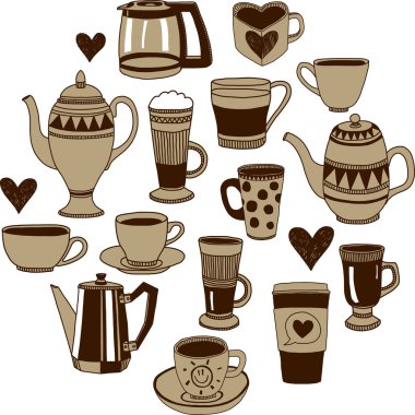 Büyük vektör ile kahve Icons set