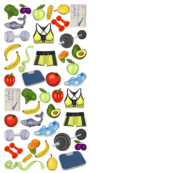 Healthy lifestyle icons Doodle style images — Stock Vector