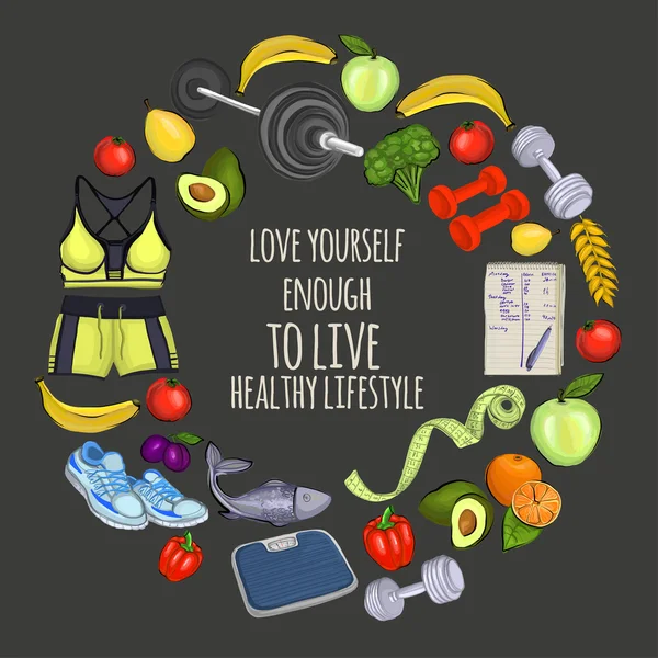 Cita sobre estilo de vida saludable — Vector de stock