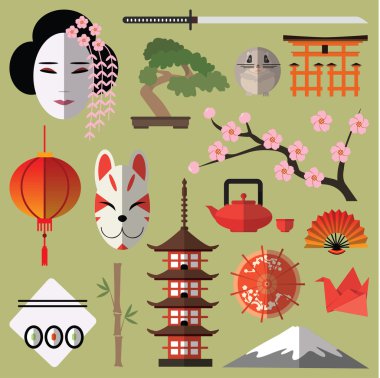 Düz Japon seamless modeli ile banner