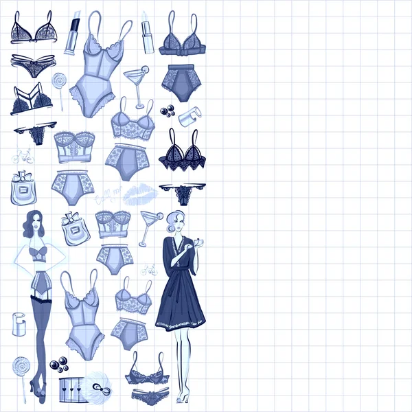 İç çamaşırı ve parfüm ile vektör