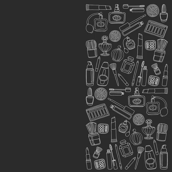 Ensemble de doodle vectoriel de parfum et de cosmétiques — Image vectorielle