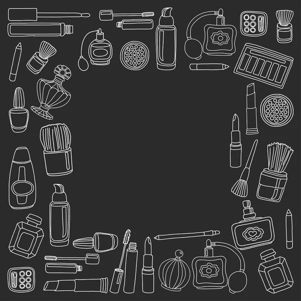 Wektor doodle zestaw perfum i kosmetyków — Wektor stockowy