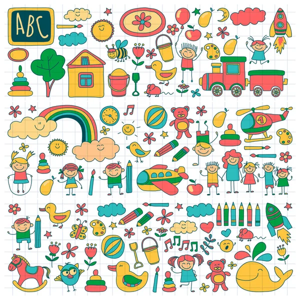 Vector set of kindergarten images Royalty Free Stock Illustrations