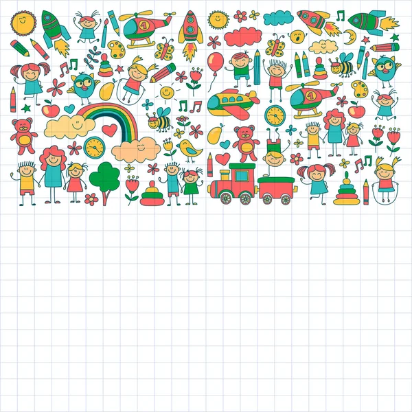 Vector set of kindergarten images Royalty Free Stock Vectors