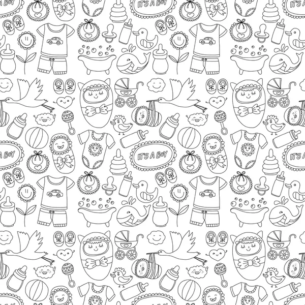 Iconos de bebé mano dibujado doodle vector conjunto — Archivo Imágenes Vectoriales