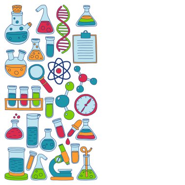 Kimya Farmakoloji doğal bilimler vektör kümesi doodle