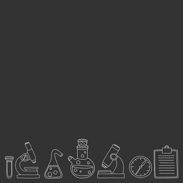 Doodle chemia naturalnych farmakologii nauk wektor zestaw — Wektor stockowy