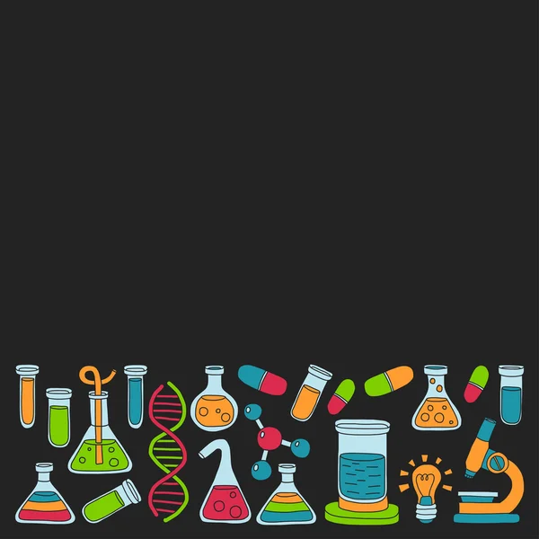 化学药理学自然科学矢量涂鸦集 — 图库矢量图片