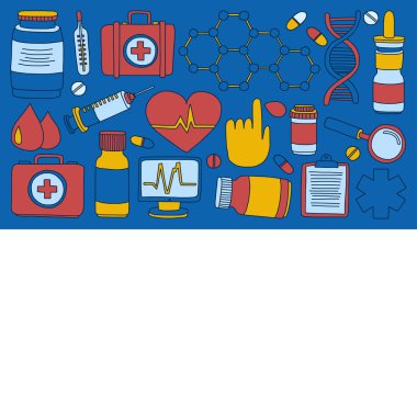 Eczacılık ve tıp vektör resimler doodle