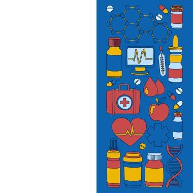 Eczacılık ve tıp vektör resimler doodle