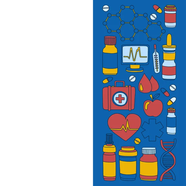 Eczacılık ve tıp vektör resimler doodle