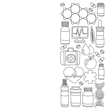 Eczacılık ve tıp vektör resimler doodle