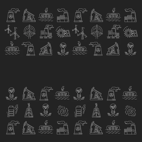 Ecologia Energética e Poluição Conjunto vetorial de ícones —  Vetores de Stock