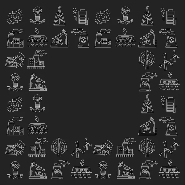 Ecologia Energética e Poluição Conjunto vetorial de ícones —  Vetores de Stock
