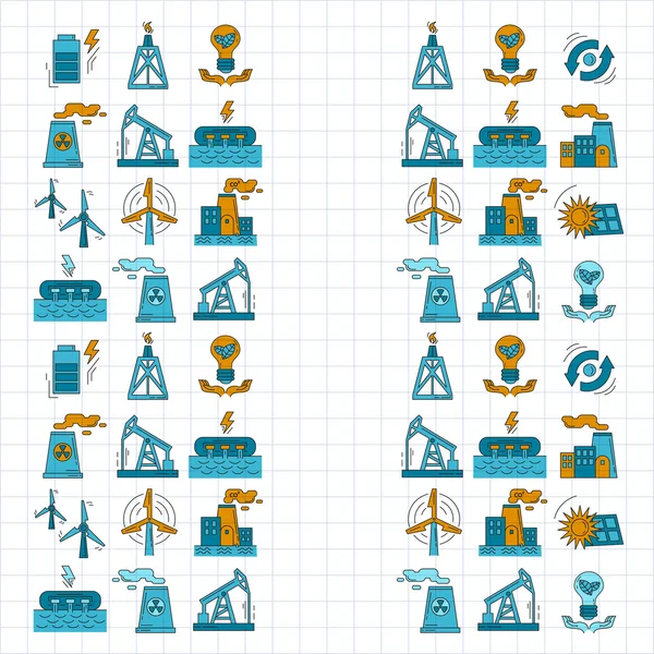 Ecología energética y contaminación Conjunto vectorial de iconos — Archivo Imágenes Vectoriales