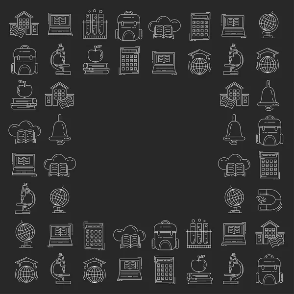 Skola och utbildning vektor ikoner på blackboard — Stock vektor