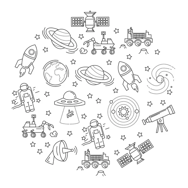 向量集的空间和天文学的图标 — 图库矢量图片