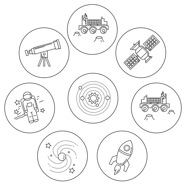 向量集的空间和天文学的图标 — 图库矢量图片