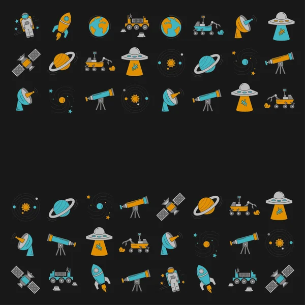 Векторный набор икон пространства и астрономии — стоковый вектор