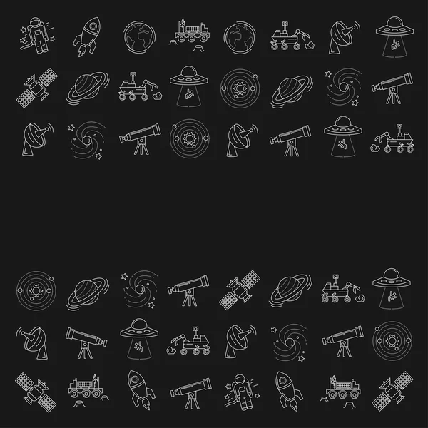 Conjunto vectorial de iconos espaciales y astronómicos — Archivo Imágenes Vectoriales