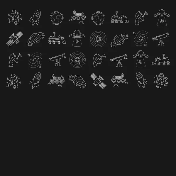 Conjunto vectorial de iconos espaciales y astronómicos — Vector de stock