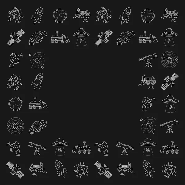 Vektor-Set von Raumfahrt- und Astronomie-Symbolen — Stockvektor