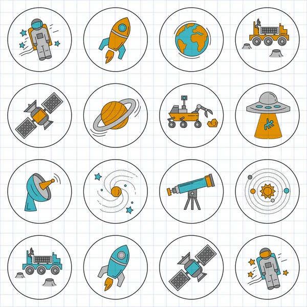 向量集的空间和天文学的图标 — 图库矢量图片