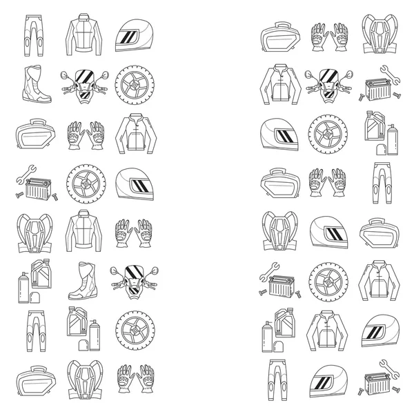 Set vettoriale di icone per moto lineari — Vettoriale Stock