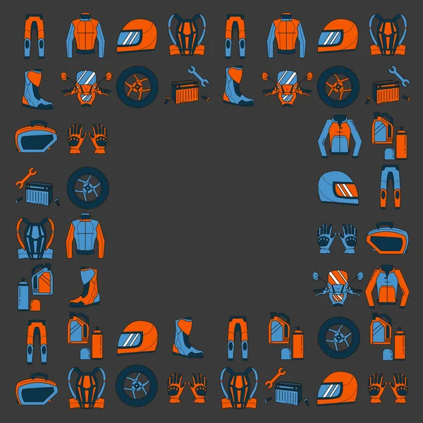 Conjunto vetorial de ícones lineares da motocicleta — Vetor de Stock