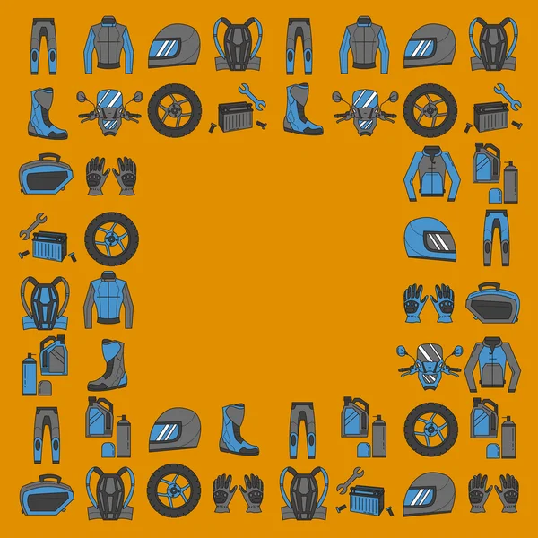 Ensemble vectoriel d'icônes de moto linéaires — Image vectorielle