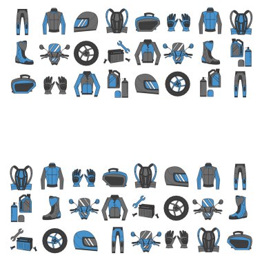 Doğrusal motosiklet simgeler vektör kümesi